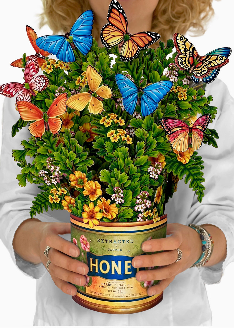 FreshCut Paper Butterflies & Buttercups Pop Up Flower Bouquet