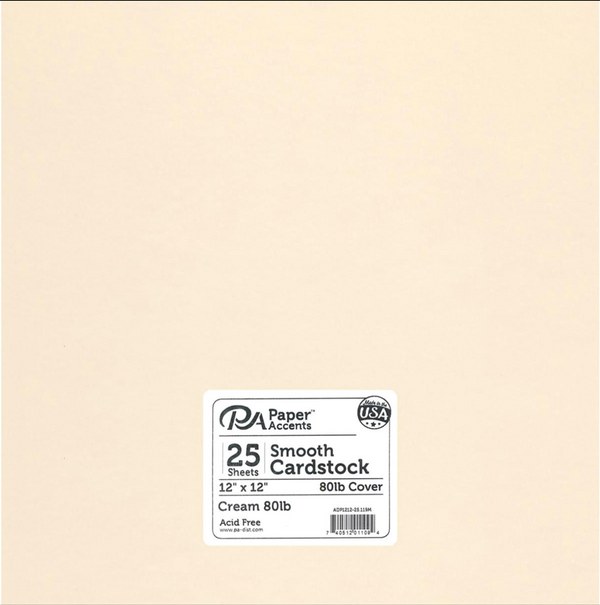 Paper Accents 12x12 80lb Cream Smooth Cardstock {B10}