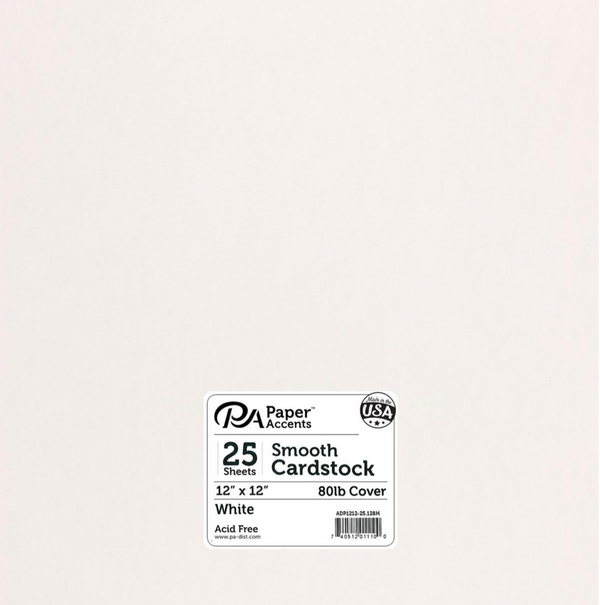 Paper Accents 12x12 80lb White Smooth Cardstock {F219}