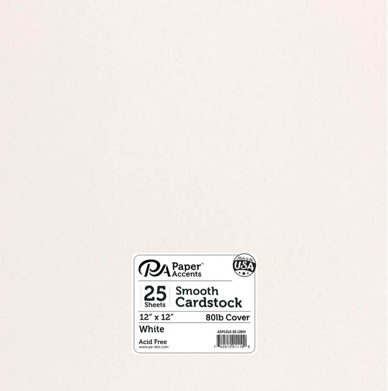 Paper Accents 12x12 80lb White Smooth Cardstock