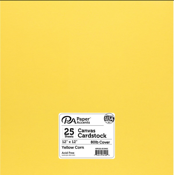 Paper Accents 12x12 80lb Yellow Corn Canvas Cardstock {C537-C538}