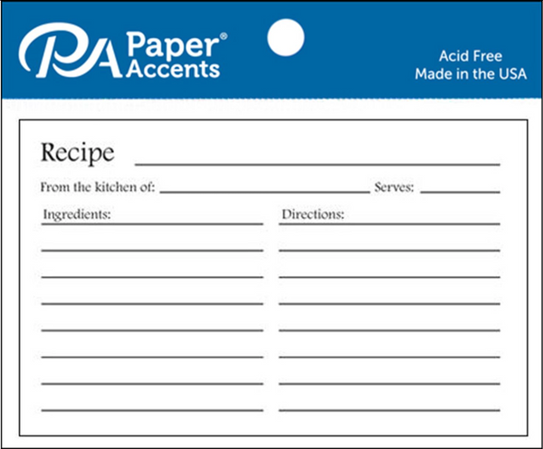 Paper Accents 4x6 White Recipe Cards