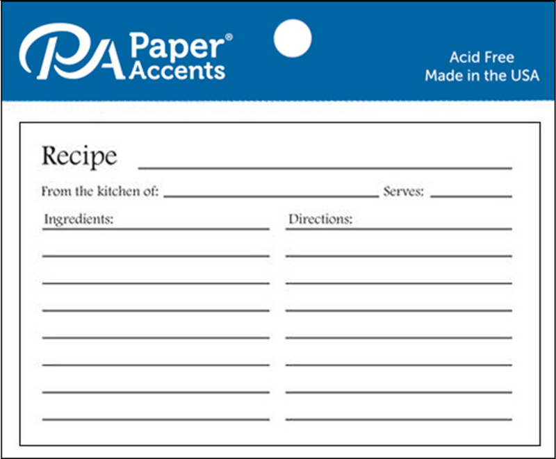 Paper Accents 4x6 White Recipe Cards