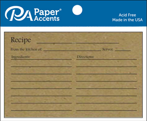 Paper Accents 4x6 Brown Bag Recipe Cards {D137}