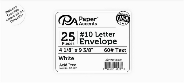 Paper Accents #10 White Letter Envelopes {C109}