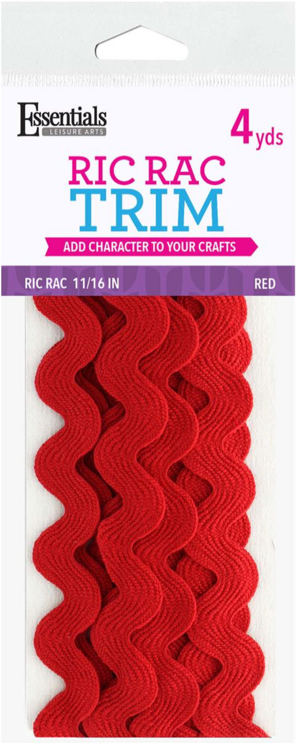 Leisure Arts Essentials Red 11/16" Ric Rac {G145}