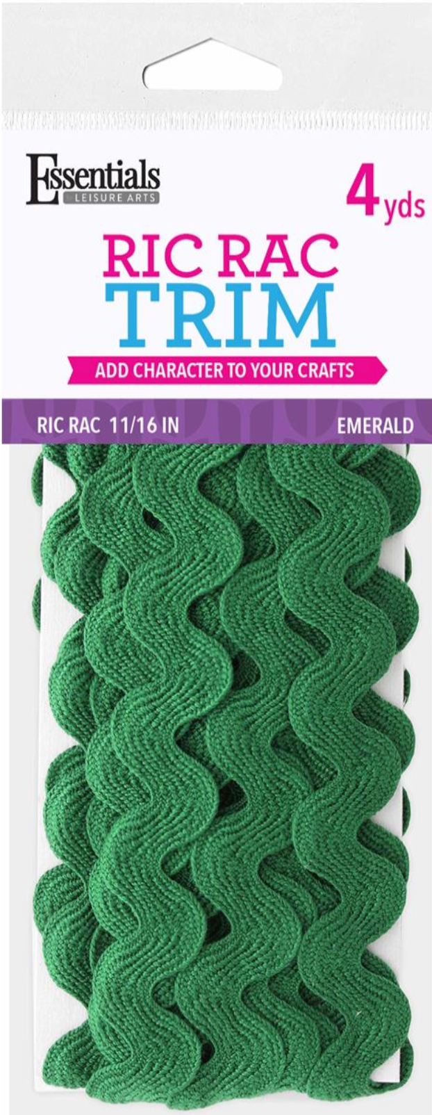 Leisure Arts Essentials Emerald 11/16" Ric Rac