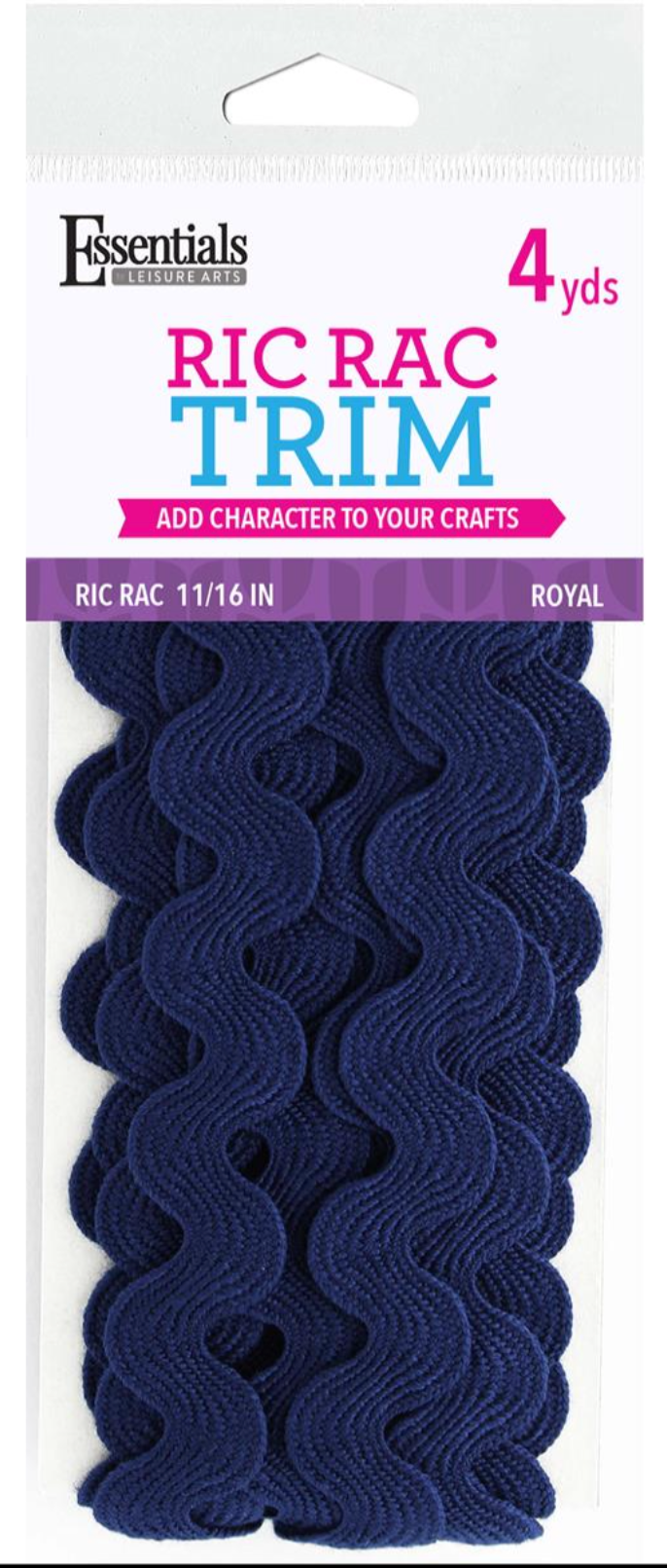 Royal Blue Ric Rac Leisure Arts Essentials Royal 11/16