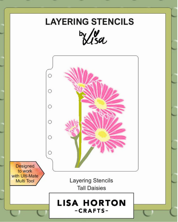 Lisa Horton Crafts A6 Tall Daisies Layering Stencils {K113}