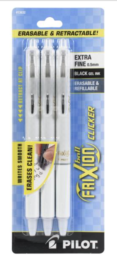 Pilot FriXion Clicker Erasable Extra Fine Point Pens {W03-W04}