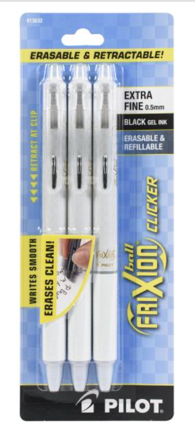 Pilot FriXion Clicker Erasable Extra Fine Point Pens {W07-W08}