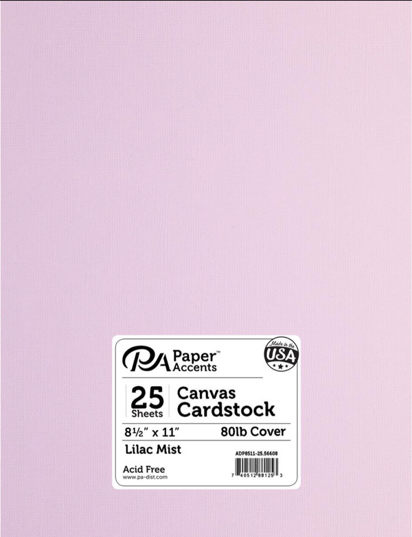 Paper Accents 8.5x11 80lb Lilac Mist Canvas Cardstock {C541}