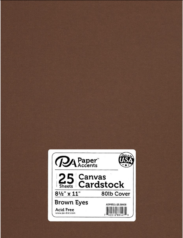 Paper Accents 8.5x11 80lb Brown Eyes Canvas Cardstock