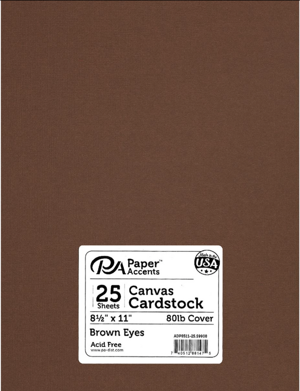 Paper Accents 8.5x11 80lb Brown Eyes Canvas Cardstock {F315}