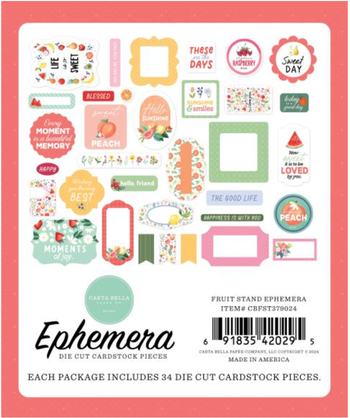 Carta Bella Fruit Stand Icons Ephemera