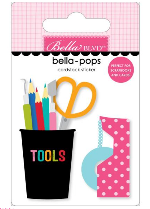 Bella BLVD Let's Scrapbook! Scrappy Tools Bella-Pops 3D Stickers {D151}