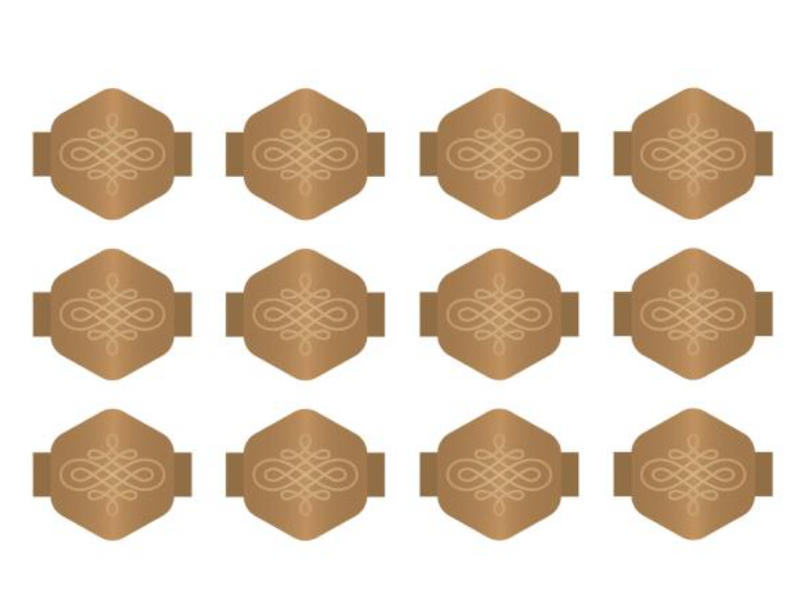 We R Makers Copper Hexagon Knot Embossed Charm Staples {F320}