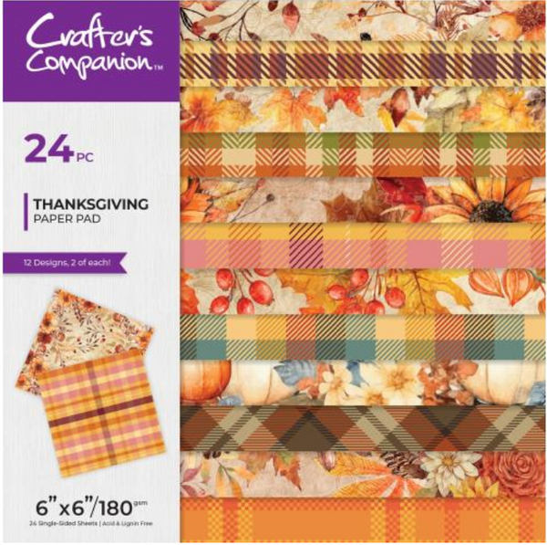 Crafter's Companion 6x6 Thanksgiving Paper Pad