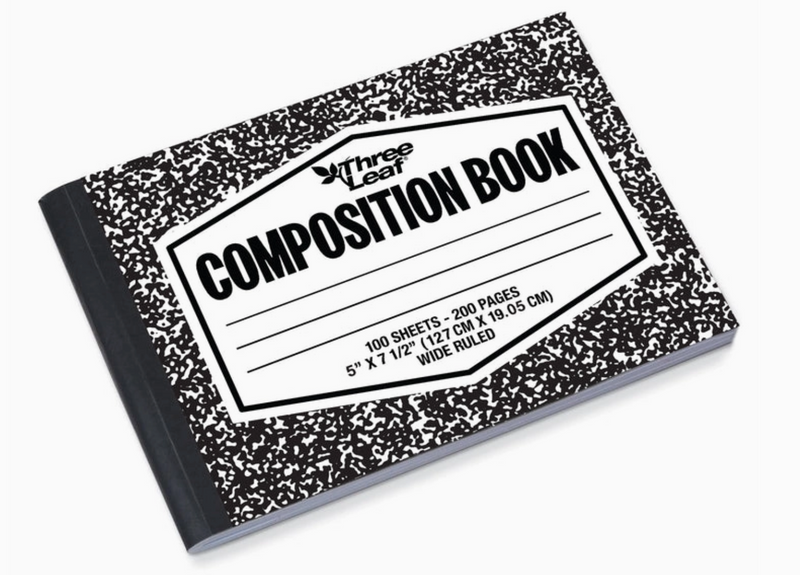 Three Leaf 5"x7.5" Wide Ruled Composition Notebook