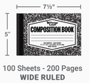 Three Leaf 5"x7.5" Wide Ruled Composition Notebook