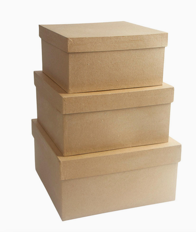 Square Paper Mache Box Set