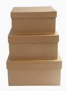 Square Paper Mache Box Set {F606}