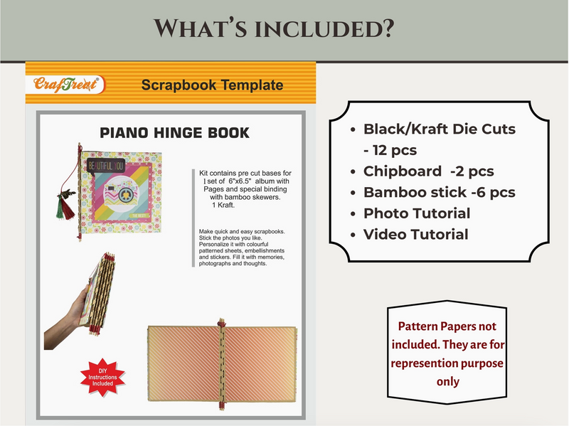 Craftreat Black Piano Hinge Book