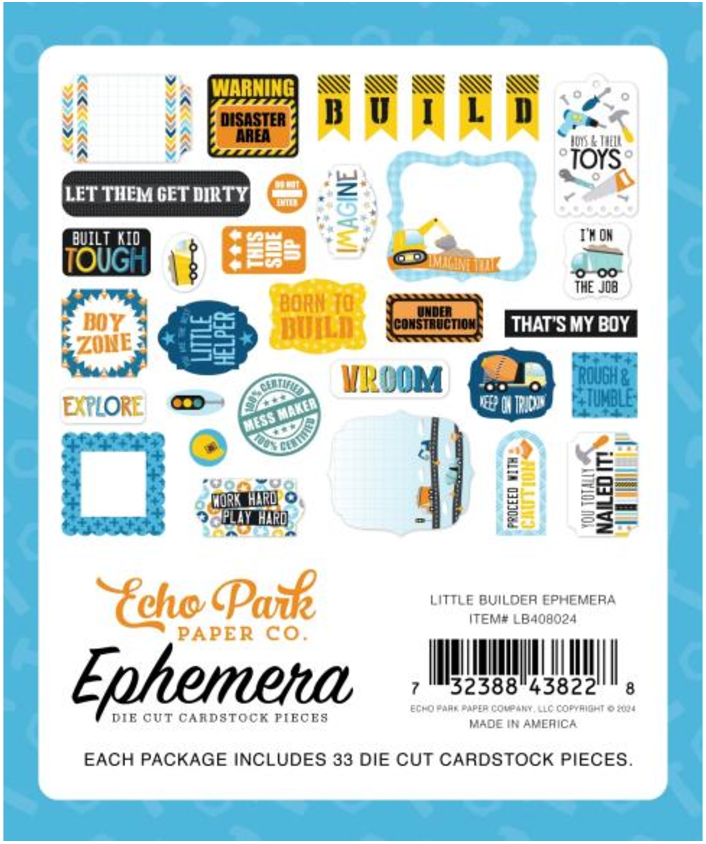 Echo Park Little Builder Icons Ephemera {B613}