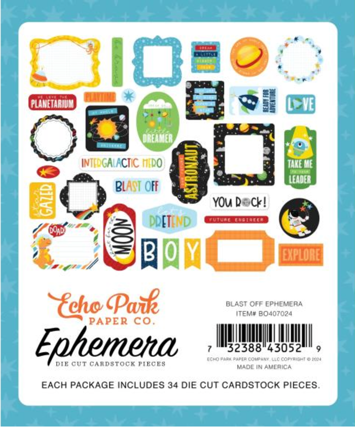 Echo Park Blast Off Icons Ephemera {D115}