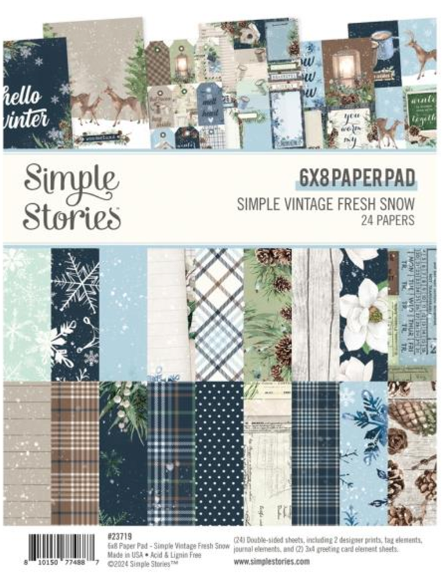 Simple Stories 6x8 Simple Vintage Fresh Snow Paper Pad {B607}