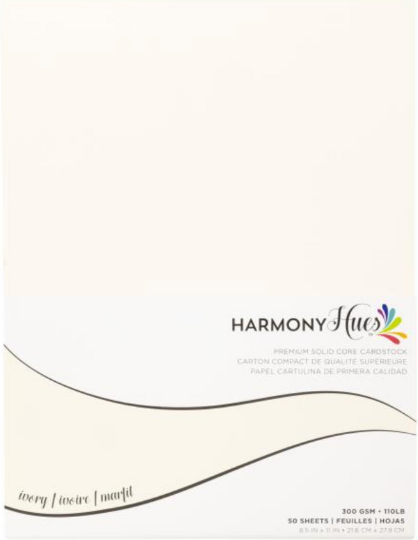 Harmony Hues 8.5x11 Ivory 110lb. Cardstock