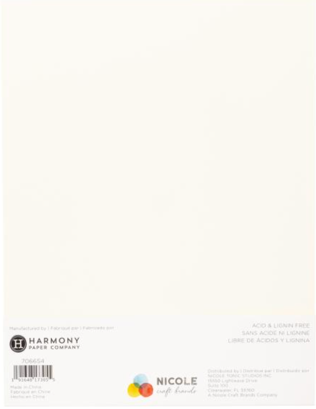 Harmony Hues 8.5x11 Ivory 110lb. Cardstock