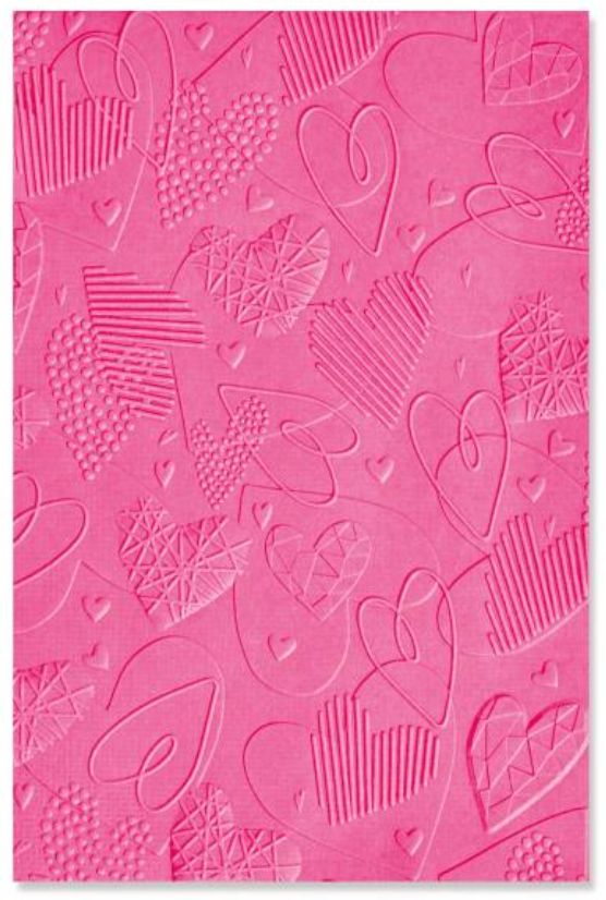 Sizzix A6 Mark Making Hearts 3D Textured Impressions Embossing Folder {W12}