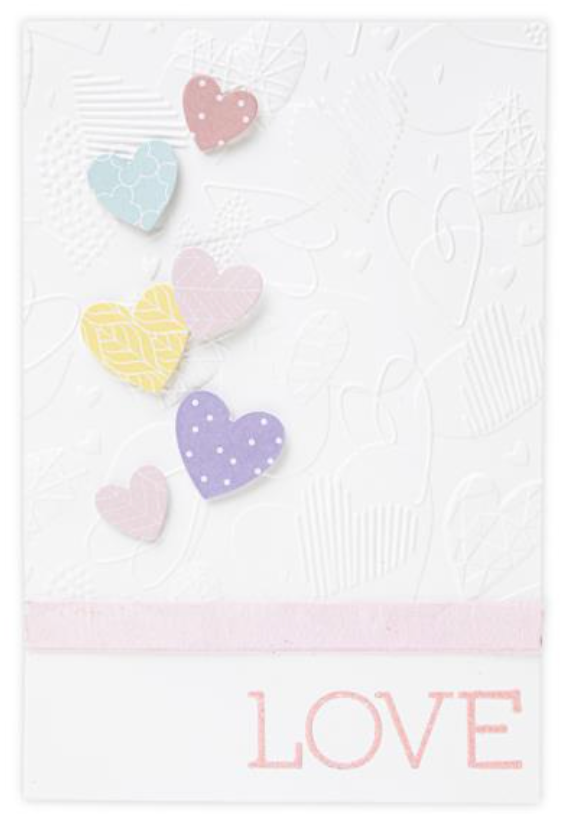 Sizzix A6 Mark Making Hearts 3D Textured Impressions Embossing Folder {W12}