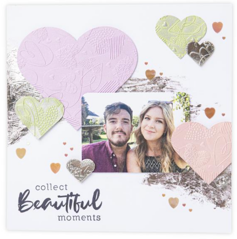 Sizzix A6 Mark Making Hearts 3D Textured Impressions Embossing Folder {W12}