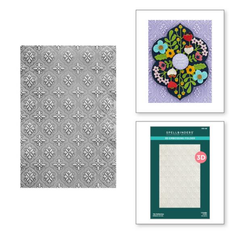 Spellbinders Tile Reflection 3D Embossing Folder {W30}