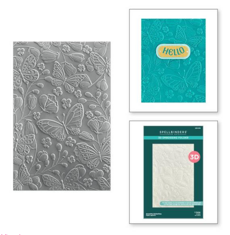 Spellbinders Beautiful Butterflies 3D Embossing Folder {X118}