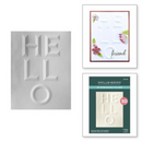 Spellbinders A2 Cardfront Beveled Hello 3D Embossing Folder {W08}