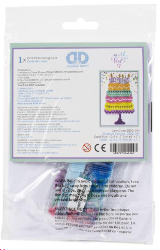 Diamond Dotz Diamond Art 5x7 Happy Birthday Cake Greeting Card {W69}