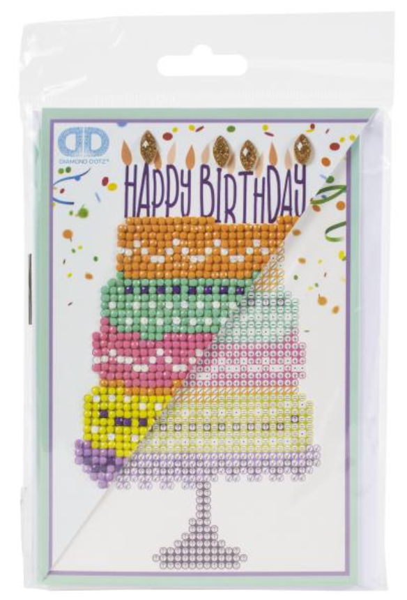 Diamond Dotz Diamond Art 5x7 Happy Birthday Cake Greeting Card {W69}
