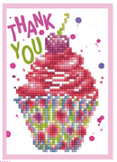 Diamond Dotz Diamond Art 5x7 Thank You Cupcake Greeting Card Kit {W74}
