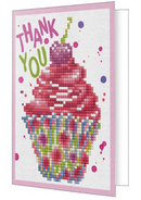 Diamond Dotz Diamond Art 5x7 Thank You Cupcake Greeting Card Kit {W74}