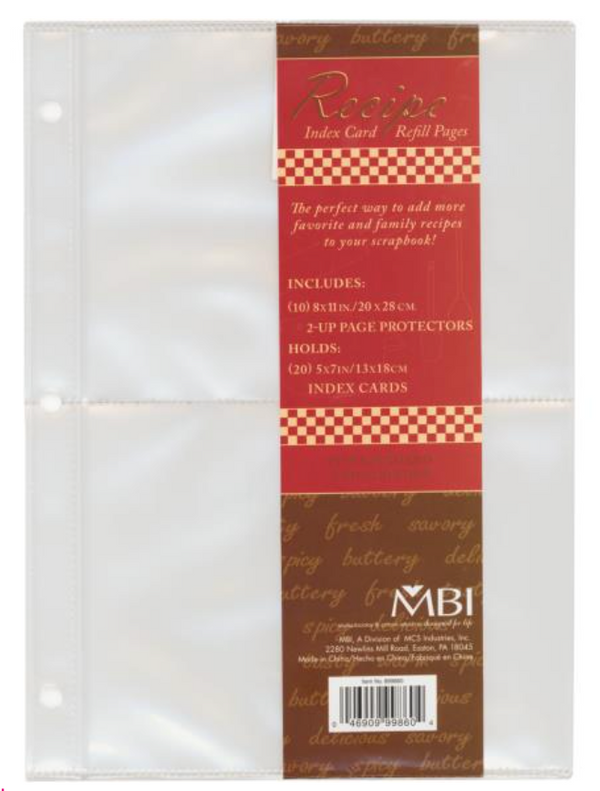 MBI 3 Ring Family 5x7 Recipe Card Refill Pages {F406}