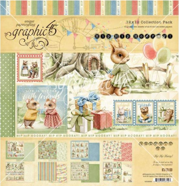 Graphic 45 12x12 Hip Hip Hooray Collection Pack