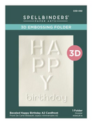 Spellbinders A2 Cardfront Beveled Happy Birthday 3D Embossing Folder