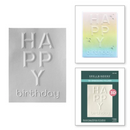 Spellbinders A2 Cardfront Beveled Happy Birthday 3D Embossing Folder