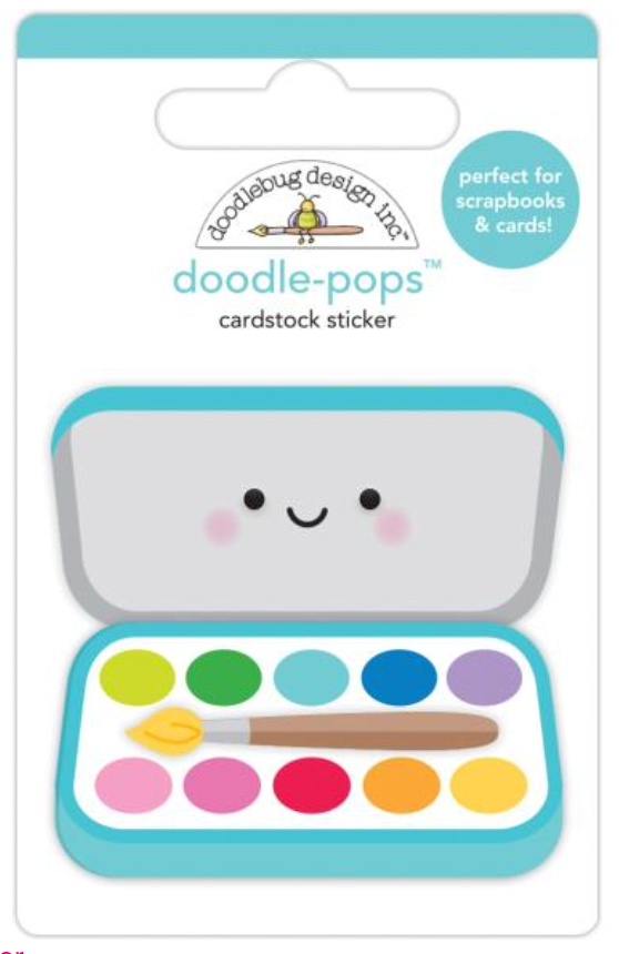 Doodlebug Design School Days Paint Box Doodle Pop 3D Stickers
