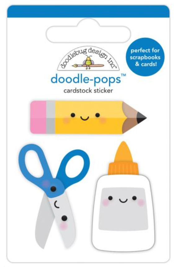Doodlebug Design School Days Cut & Paste Doodle Pop 3D Stickers {G93}