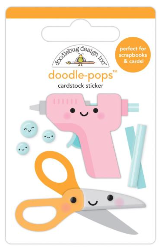 Doodlebug Design Cute & Crafty Doodle Pop 3D Stickers {G96}