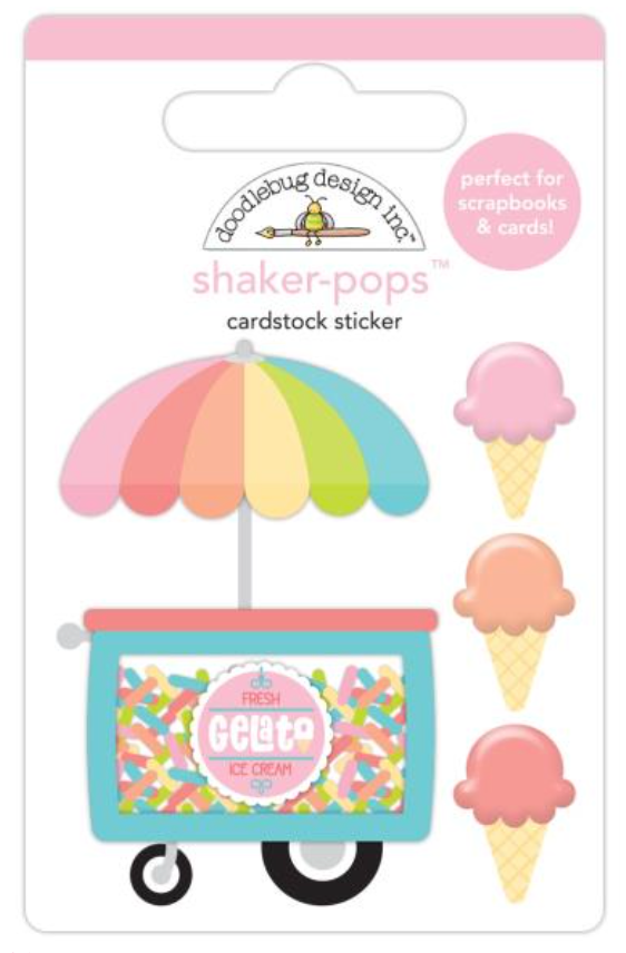 Doodlebug Design Gel-Lot-O' Flavors Shaker Pop 3D Stickers {G148}
